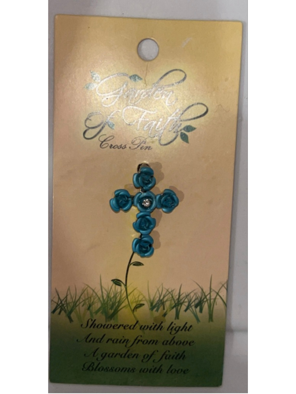 Women's Unbranded Teal Cross Brooch Pin One Size